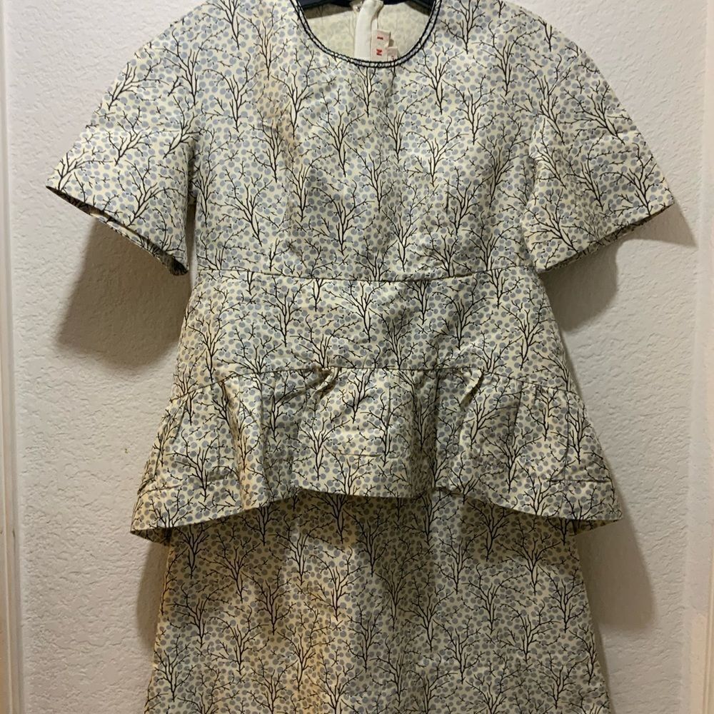 MARNI Pattern Ruffle Dress Print Dress Size 38 - Picture 3 of 10